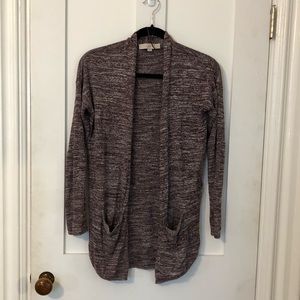 LOFT Maroon Marled Cardigan